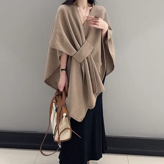 Oversized Knitted Cardigan Baggy Coat Women Khaki - Shop at LoveMi