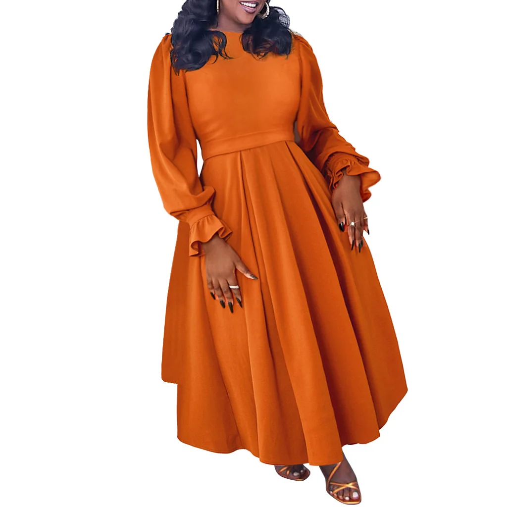 Elegant Style Banquet A- Line Skirt Plus Size - Orange