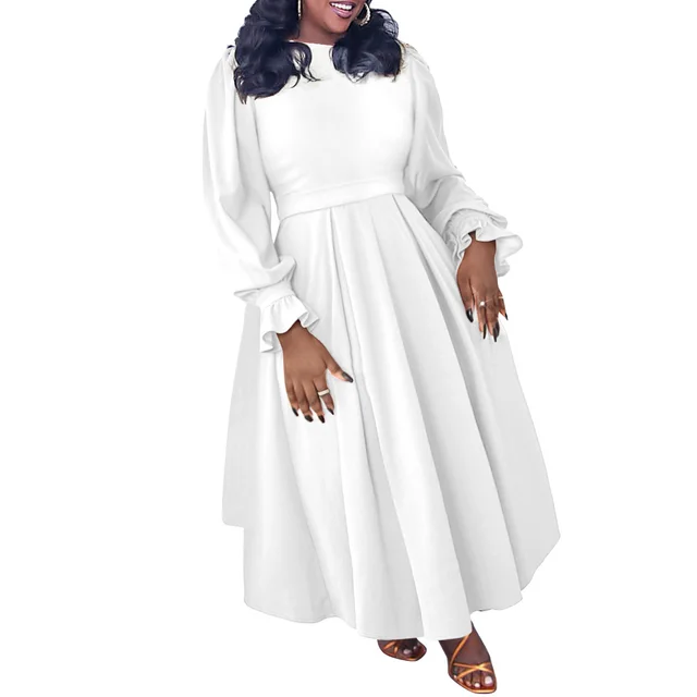 Elegant Style Banquet A Line Skirt Plus Size White - Shop at LoveMi