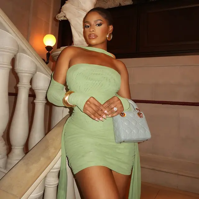 Fashionable New Women's Clothing Halter Skirt Outfit Green - Shop at LoveMi