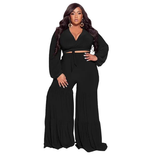 Long Sleeve Stitching Straight leg Pants Casual Suit Black - Shop at LoveMi