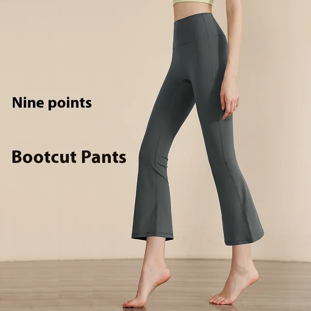 Wide Leg Yoga Pants Women's High Waist Stretch Fitness Iron Gray - Shop at LoveMi