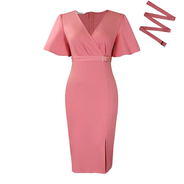 Waist tight Split Hip wrapped African Dress Pink - Shop at LoveMi