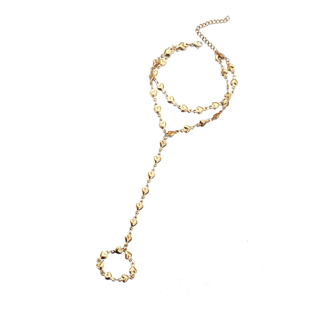 Light Luxury Refined Personalised Stainless Steel Love Necklace Double Layer - Alad870 Gold
