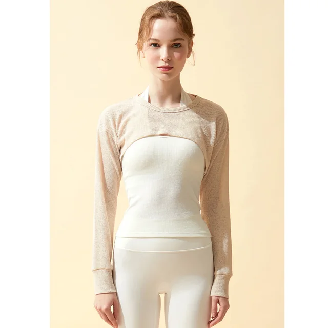 Fashion Vitality Sports Yoga Long sleeved Blouse Light Yellow - Shop at LoveMi