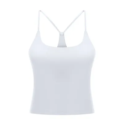 Simple Camisole Sports Abdominal Exercising Band Chest Pad Beauty Back Yoga Vest White - Shop at LoveMi