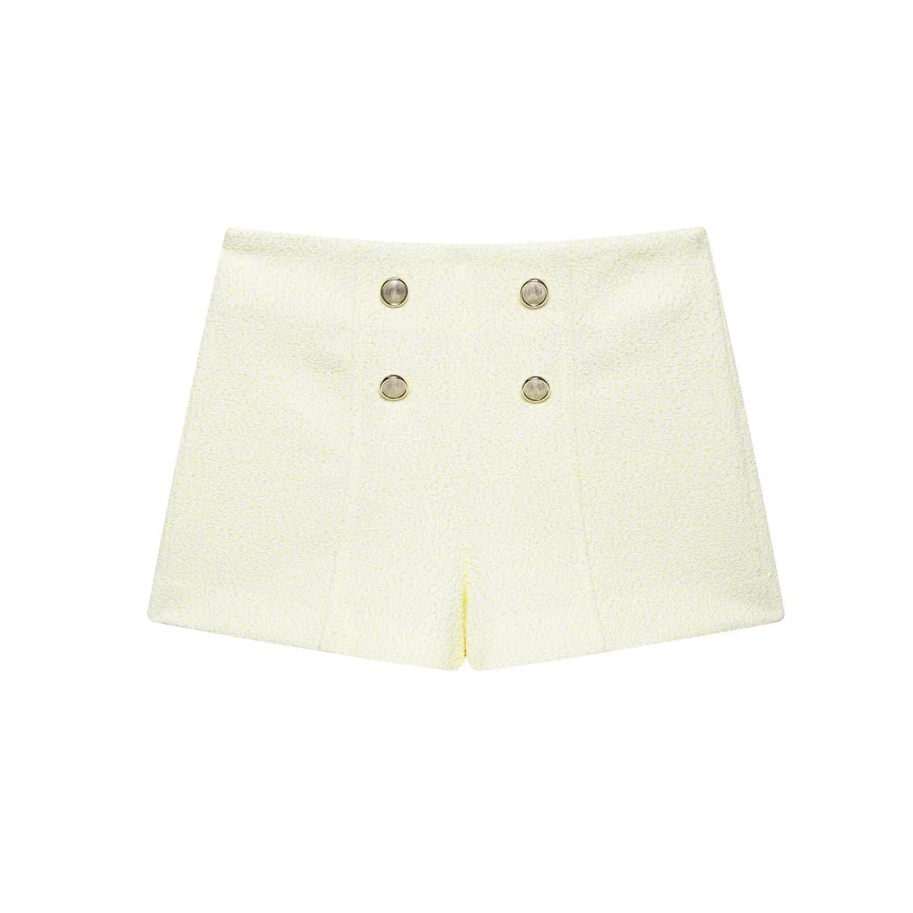 French Style Women's Textured Short Sleeve Suit Coat Casual Shorts - Shorts