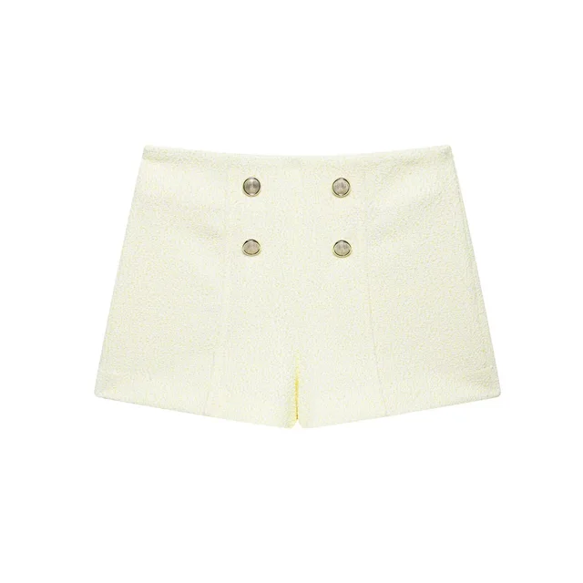 French Style Women's Textured Short Sleeve Suit Coat Casual Shorts Shorts - Shop at LoveMi