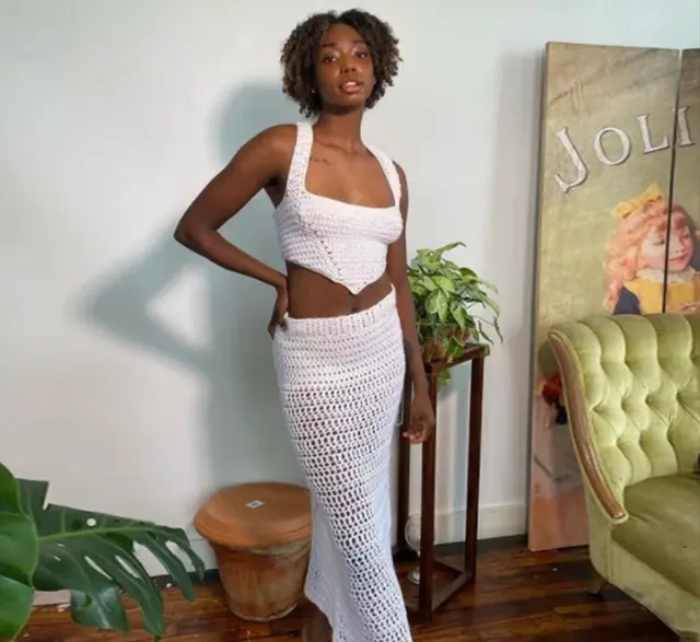 New Fashion Women's Clothing Solid Color Slim fit Tank Top Sexy Low Waist Skirt Suit White - Shop at LoveMi