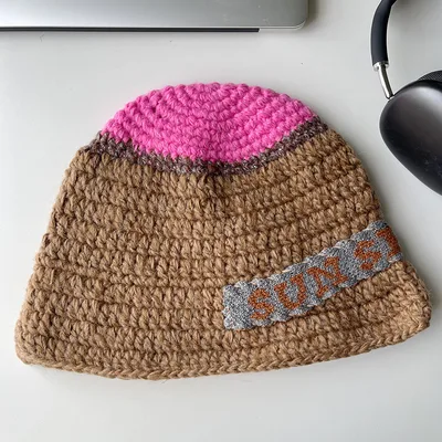Handmade Letter Patch Design Warm Wool Hat Camel - Shop at LoveMi