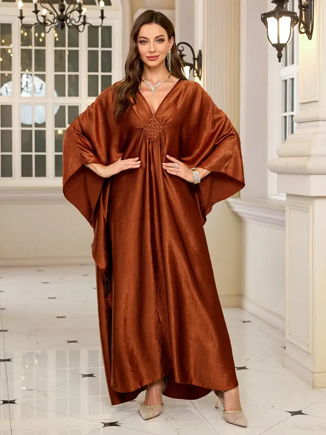 Women's Fashion Personality Beach Jacket Long Dress Brown - Shop at LoveMi