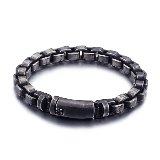 European And American Fashion Titanium Steel Retro Personalized Bracelet Black - Shop at LoveMi