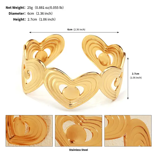 New Stainless Steel Bracelet Light Luxury 18k Geometric Bsj5654G - Shop at LoveMi