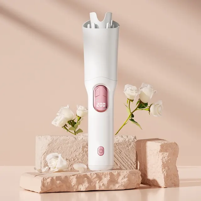 LCD Charging Heating Perm Wireless Portable Hair Curler White - Shop at LoveMi