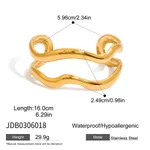 Minimalist 18K Gold Stainless Steel Glossy Line Double-layer Bracelet - Jdb0306018