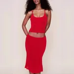 Elastic Vest Elastic High Waist Suit - Red
