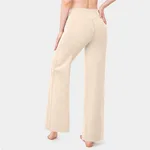 Fashionable Loose Straight-leg Yoga Pants For Women - Milk Apricot Color