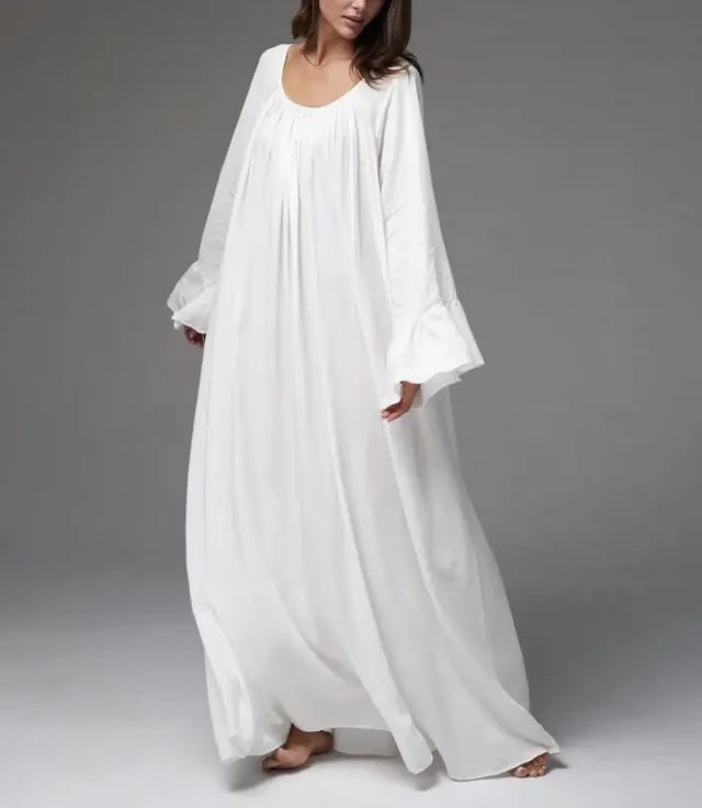 Casual And Comfortable Solid Color Loose Dress White - Shop at LoveMi