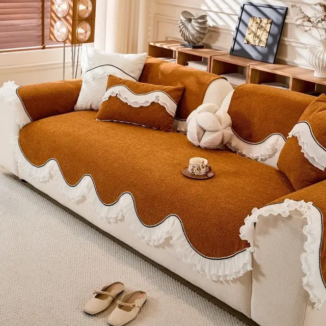 New High grade Four Seasons Universal Non slip Seat Cushions Sofa Cover Cloth Orange - Shop at LoveMi