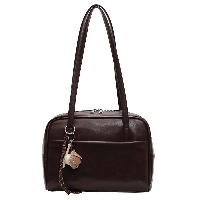 Women's Autumn New Simple Underarm Bag - Coffee - View 1