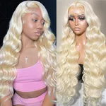 Lace Big Wave Long Curly Wig Head Cover - Beige
