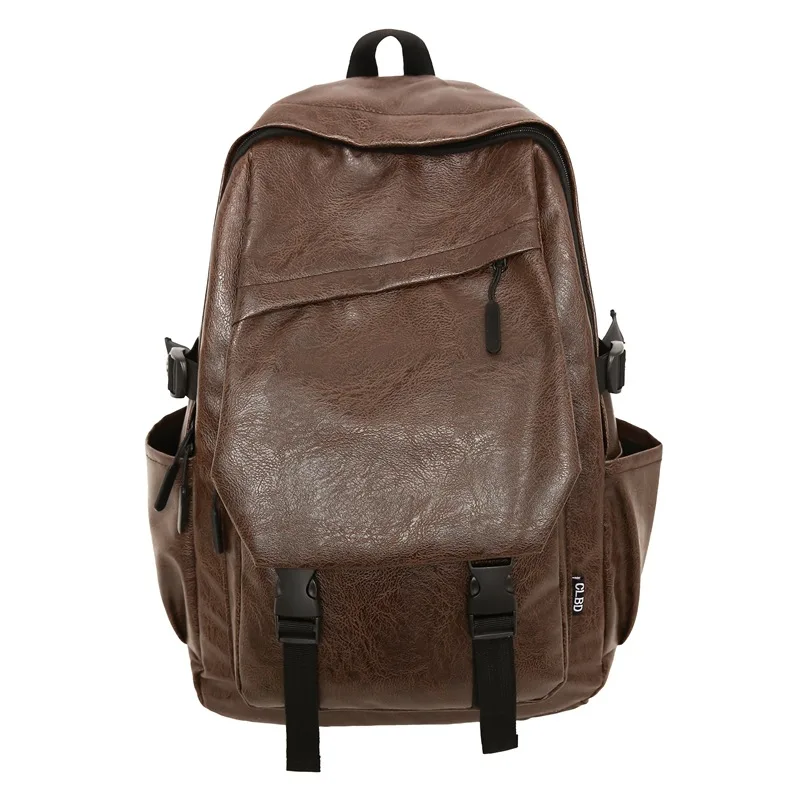 Waterproof PU Soft Leather Men's Business Backpack Brown - Shop at LoveMi