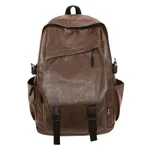Waterproof PU Soft Leather Men's Business Backpack - Brown