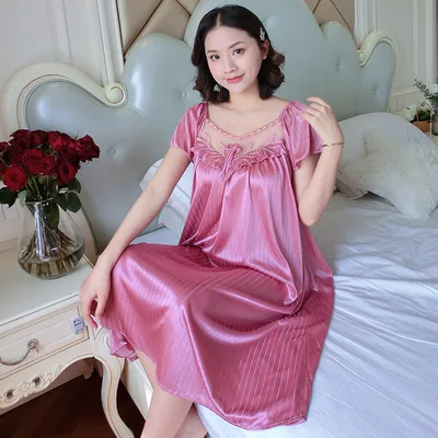 Korean Style Sweet Cute Artificial Silk Home Wear Pajamas Sly809 Cameo Paste - Shop at LoveMi