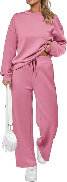 Women's Fashion Individual Casual Wide Leg Suit Pink - Shop at LoveMi