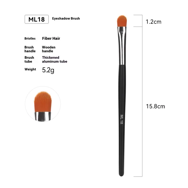 Cross border Can Bulk Brush Suit Single Makeup Brush Leather Bag With Wooden Handle Ml18 - Shop at LoveMi