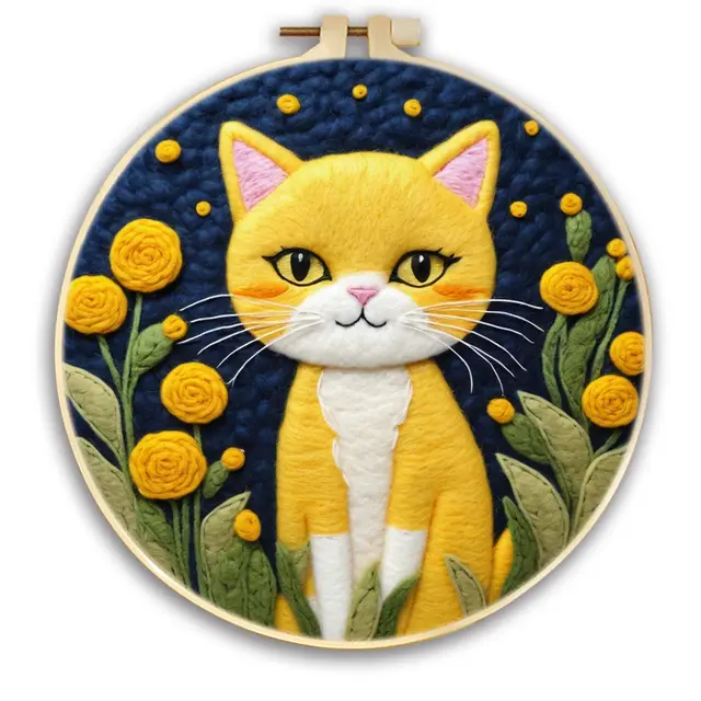 Handmade Material Kit Round Fabric Embroidery Decorative Blanket Painting Mzh854 - Shop at LoveMi