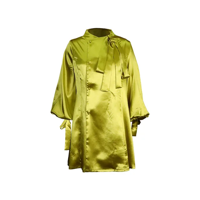 Waist Trimming Fashion Plus Size European And American Style Dress Yellow - Shop at LoveMi