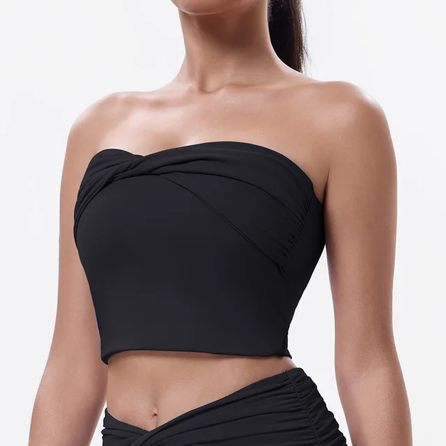 Yoga Top With Chest Pad Beauty Back Sports Underwear Black - Shop at LoveMi