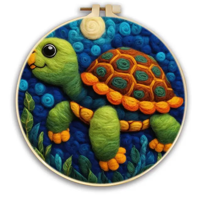 Poked Wool Felt Painting With Embroidery Frame Material Package Mzh1553 - Shop at LoveMi