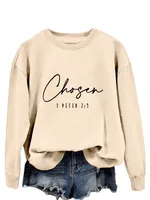 Fashion Trendy Sweater Plus Size Women's Clothing - Sand Color Black Font