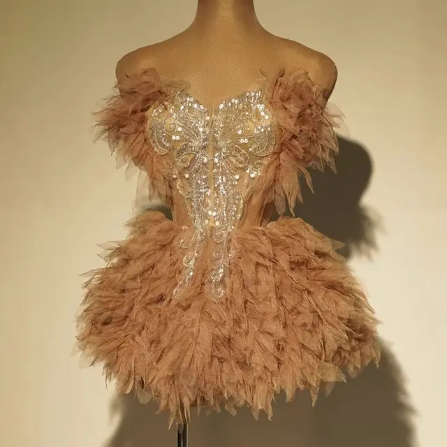 Sweet Stage Wear Dress Short Skirt Two piece Set Camel - Shop at LoveMi