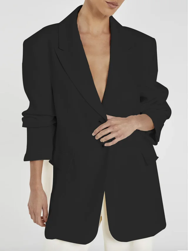 Workwear Women's Dress Solid Color High grade Suit Black - Shop at LoveMi