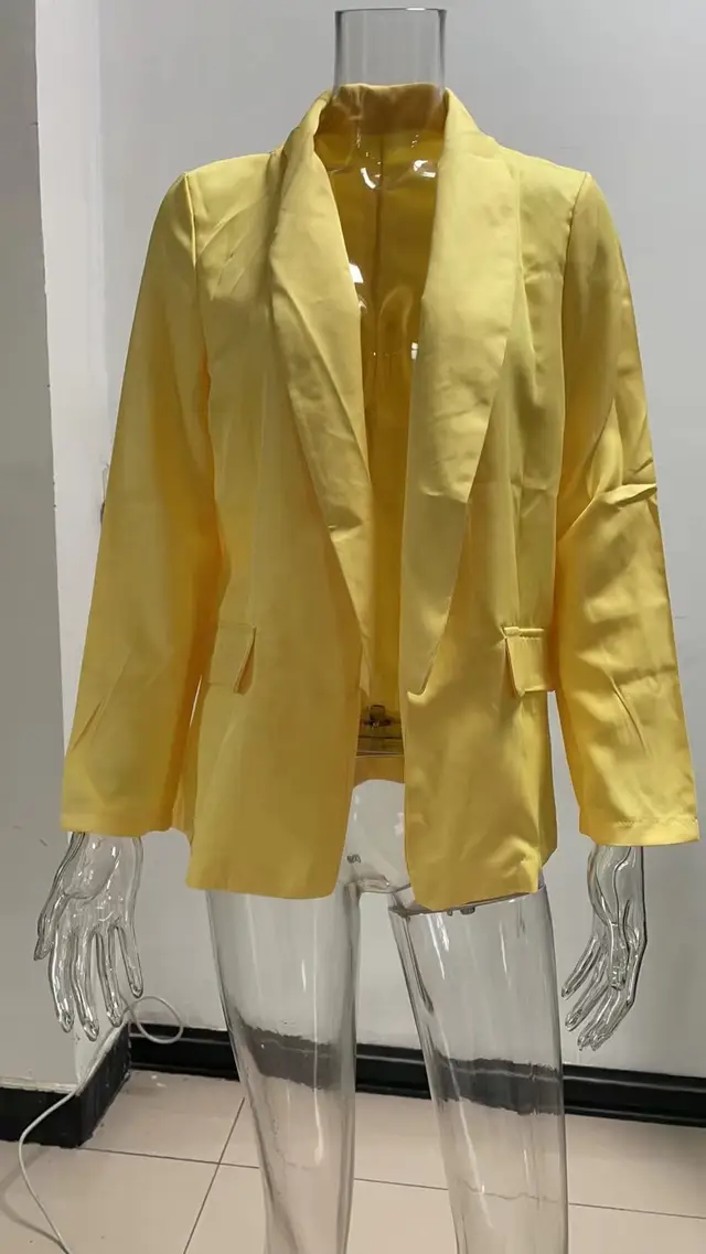 Temperament Professional Slim Fit Small Suit Jacket Yellow - Shop at LoveMi