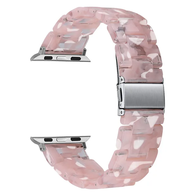 Natural Resin For S10apple Iwatch 33 Transparent Pink Floral - Shop at LoveMi