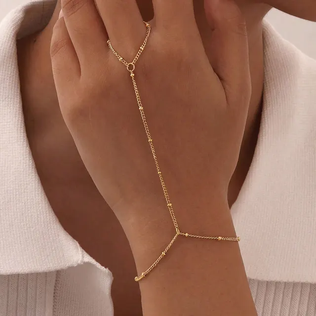 Simple Personalized All match Design Sense Round Beads Mitten type Bracelet Gold - Shop at LoveMi