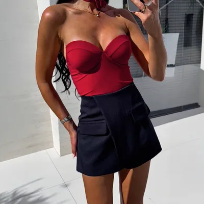 Sexy Fashion Chest wrapped Solid Color Bodybuilding Jumpsuits Briefs Red - Shop at LoveMi