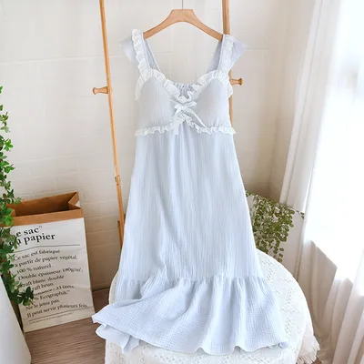 Solid Color Slip Nightdress Women's Casual Cool Blue - Shop at LoveMi