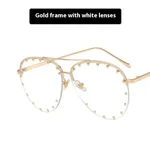 Gold Frame Transparent Lens