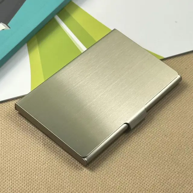Stainless Steel Electroplating Business Card Holder Brushed Silver - Shop at LoveMi