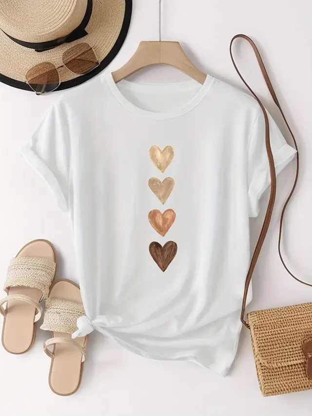 Gold Round Collar In Black Printed Pattern Short Sleeve White - Shop at LoveMi