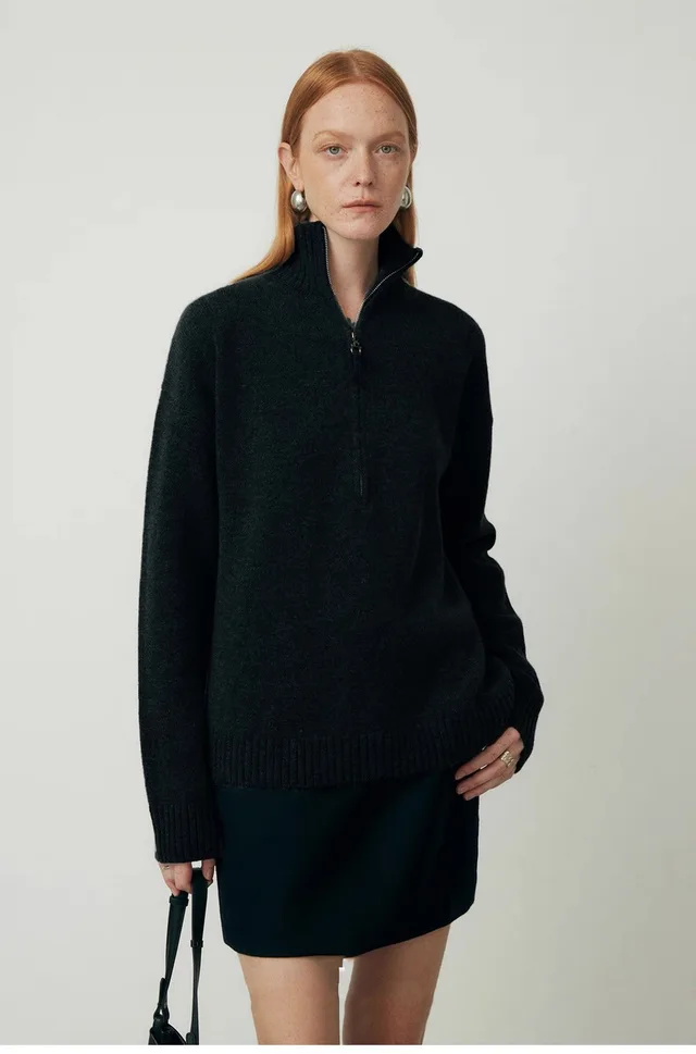 Loose Lapels Top Bandage Dress Autumn And Winter Black - Shop at LoveMi