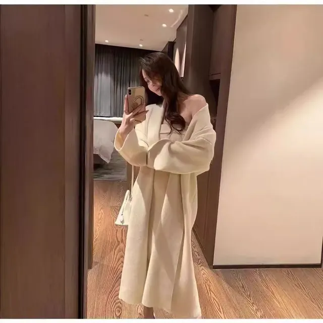 Women's Knitted Cardigan Dress Sweater Suit White - Shop at LoveMi