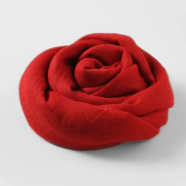 Artistic Sunscreen Solid Color Cotton And Linen Scarf 41 Sunny Red - Shop at LoveMi