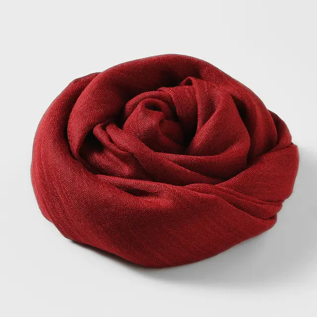 Artistic Sunscreen Solid Color Cotton And Linen Scarf 53 Purplish Red - Shop at LoveMi
