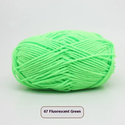 Four strand Milk Cotton Crochet Cotton Wool Ball 67 Fluorescent Green - Shop at LoveMi